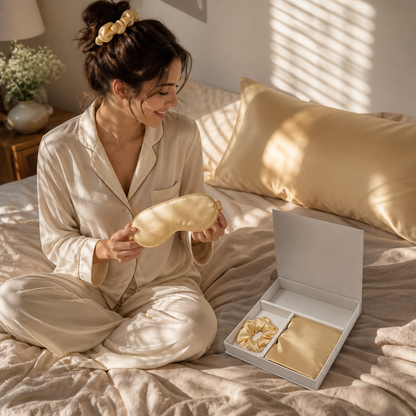 NOVAALUNE Premium 22 Momme Natural Silk Night Set